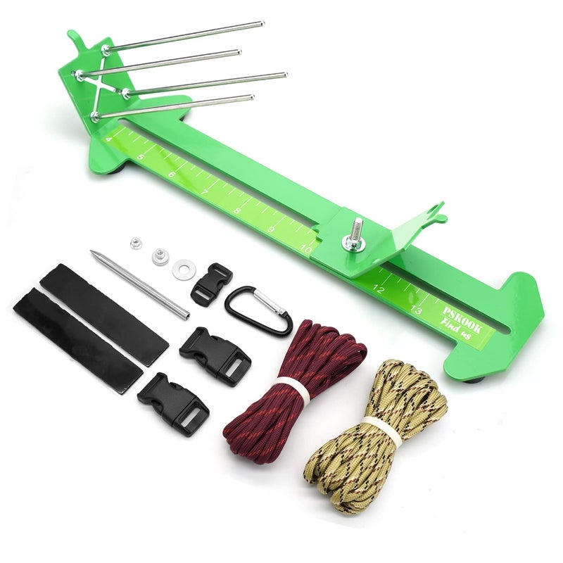 PSKOOK Paracord Bracelet Jig Kit, Paracord Tool Kit Adjustable Length Weaving DIY Craft Maker Tool (Green) - Image 1